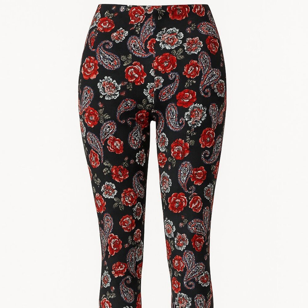 4/$30 Bundle 🌈Ultra Flirt Floral Paisley Print Pants Black Red Size L